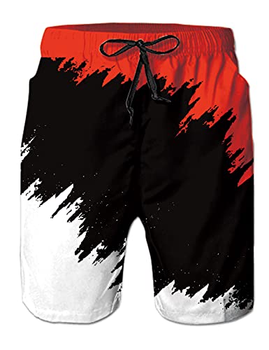 Fanient Herren Badehose 3D Painting Funny Grafik Badeshorts Schnelltrocknend Strandkleidung Sports Running Baden Strand Surf Board Shorts XL von Fanient