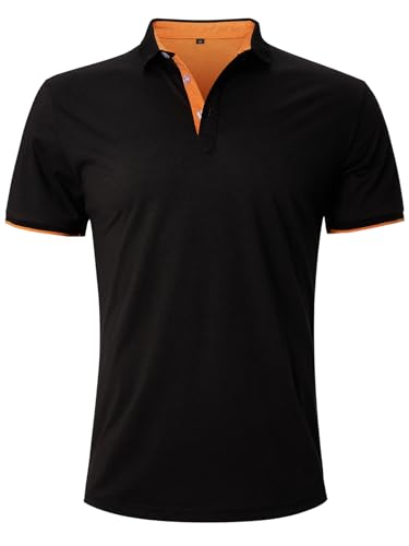 Fanient Herren Poloshirt Polohemd Herren klassisch Kurzarm Baumwolle Polohemd Golf T-Shirt von Fanient