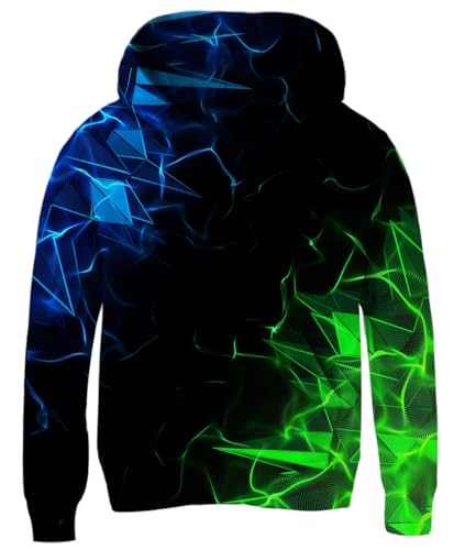 Fanient Kinder Pullover Mädchen Hoodie 3D Coole Farbverlauf Muster Kapuzenpulli Jungen Sweatshirt Hooded Sweat 14-16 Jahre,3XL von Fanient