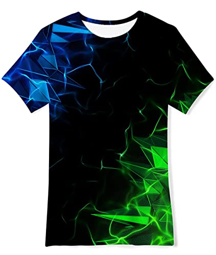 Fanient Kinder Tshirts Kinder Kurzarm T-Shirt 3D Farbverlauf Kurzarm Tshirt Jungen Mädchen T-Shirt 13-14 Jahre L von Fanient