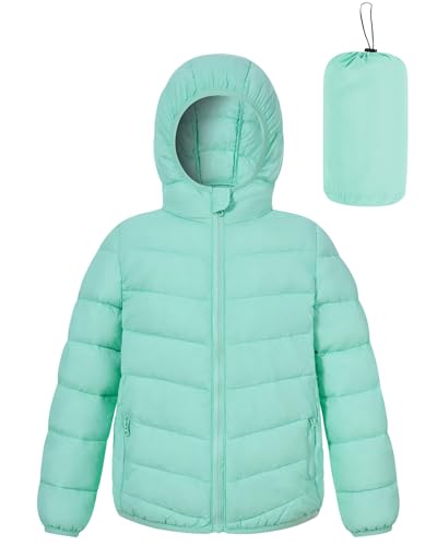 Fanient Mäntel Mädchen Kapuze Winterjacke Klassiker Cyanblau Mäntel Warm Winddicht Outwear Jacken für Kinder 10-12 Jahre von Fanient