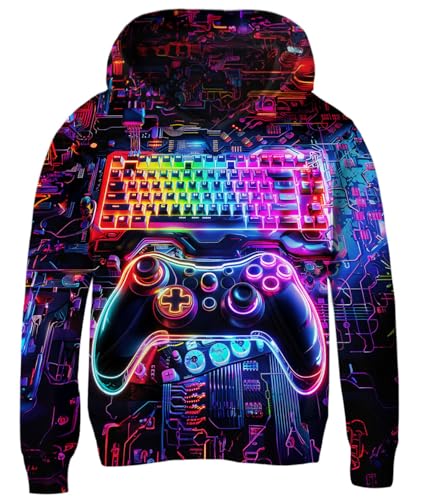 Fanient Pullover Jungen Mädchen Hoodie Kinder 3D Spiel Print Sweatshirts Fleece Pullover Lässig Hoodies 6-7 Jahre,L von Fanient