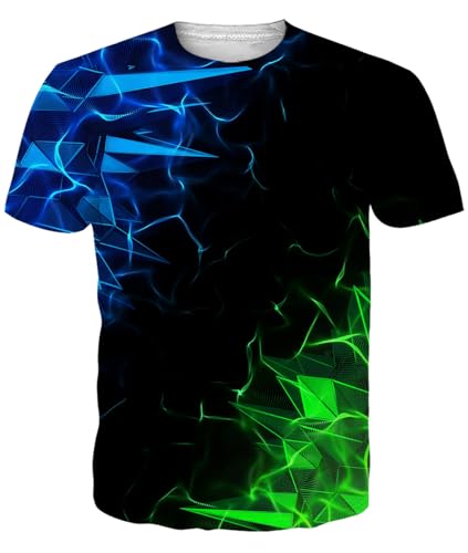 Fanient Tshirt für Herren Men 3D Farbverlauf Drucken Tshirts Damen Streetstyle Lässig T-Shirt Paar Sport Tshirt S von Fanient