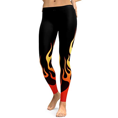 Fanii Quare Elastische Leggings mit Blumenmuster, Active Print - Rot - X-Groß von Fanii Quare