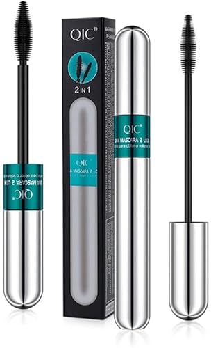 Lash Cosmetics Vibely Mascara, Double-Ended 4D Silk Fiber Lash Mascara, 2 in 1 Thrive Mascara für natürliche Verlängerung und Verdickungseffekt, wasserfest (Grüne Röhre) von Fanlulu