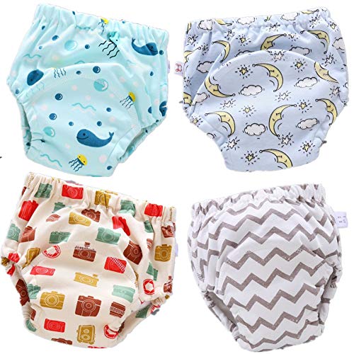 FannyFan 4er Baumwolle Töpfchen-Trainingshose Baby Trainerhosen Höschen Töpfchentraining Unterwäsche Toilettentraining Bis 4 Jahre (Junge2, 3 Jahre) von Fanny