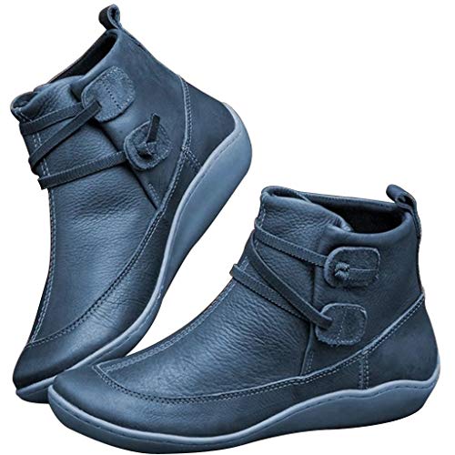 Fanngfuny Kunstleder Kurze Stiefel Damen Stiefel Stiefelette Wild Side ReißVerschluss Schnürstiefel Sneaker Frauen Casual Bequem Sportschuhe Plateau Stiefel Outdoor wandern stiefel Rot,Grün,Blau 35-43 von Fannyfuny Sneaker