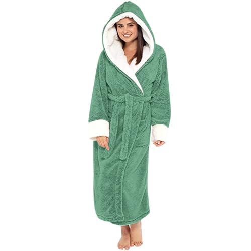 Bademantel Damen Flauschig Weicher Mantel Bademantel Home Schal Winter Nachtwäsche Mädchen Hausmantel Home Kleidung Langarm Robe Plüsch und Kuscheliger Bademantel für Frauen von Fannyfuny