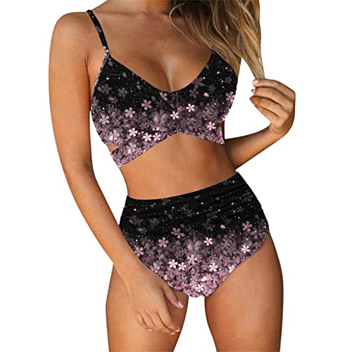 Bikini Sportlich Damen Sport Zweiteilig Bademode Elegant Zweiteiliger Badeanzug Zweiteilige Badeanzug High Cut Trägerlos Zweiteilig Bademode Badeanzug Push Up Bikini Set Plus Size Bademode Swimsuit von Fannyfuny