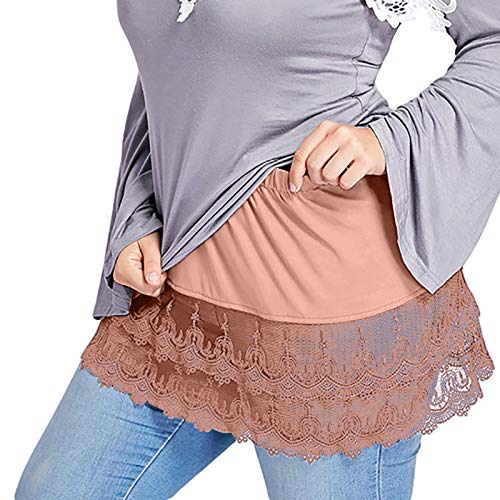 Damen Hemd Verlängerung Extender Shirtverlängerungen Einstellbare Schichtung Fake Top Mode Unterer Sweep Dekorative Röcke für Pullover Saum mit Elastischem Taillenband von Fannyfuny