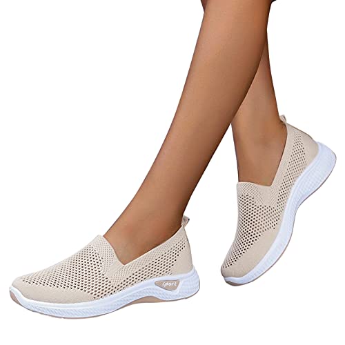 Damen Schuhe Leicht Fitnessschuhe Frauen Dicke Sohle Freizeitschuhe Hoch Trainingsschuhe Bequem Breite Schuhe Trekkingschuhe für Schule Walking Fitness Gym Sport von Fannyfuny