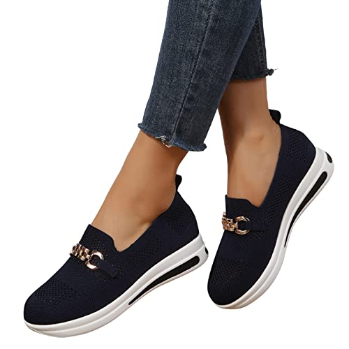 Fannyfuny Damen Schuhe Leicht Fitnessschuhe Frauen Dicke Sohle Freizeitschuhe Hoch Trainingsschuhe Bequem Breite Schuhe Trekkingschuhe für Schule Walking Fitness Gym Sport von Fannyfuny