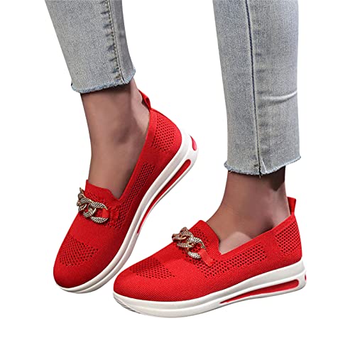 Damen Schuhe Leicht Fitnessschuhe Frauen Dicke Sohle Freizeitschuhe Hoch Trainingsschuhe Bequem Breite Schuhe Trekkingschuhe für Schule Walking Fitness Gym Sport von Fannyfuny