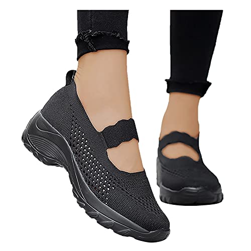 Fannyfuny Barfussschuhe Damen Sommer Air Cushion Diabetiker Schuhe Weiss Hoch Trainingsschuhe Cushion Wasserdicht Flach Plateau Shoes Mesh Atmungsaktiv Bequeme Leistungsstarke Wmshoes Sneakers Schuhe von Fannyfuny