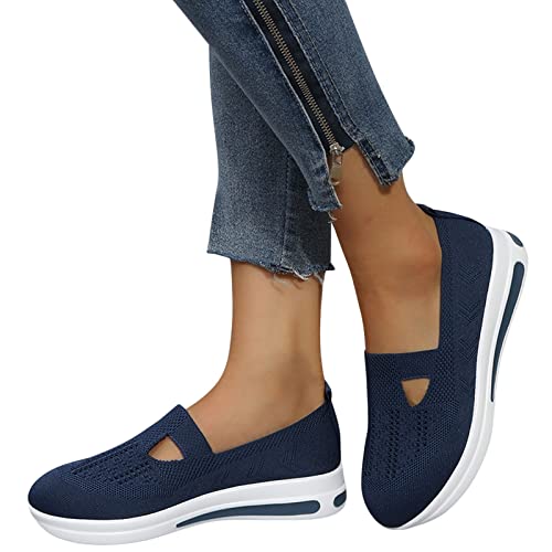 Fannyfuny Barfussschuhe Damen Sommer Air Cushion Diabetiker Schuhe Weiss Hoch Trainingsschuhe Cushion Wasserdicht Flach Plateau Shoes Mesh Atmungsaktiv Bequeme Leistungsstarke Wmshoes Sneakers Schuhe von Fannyfuny