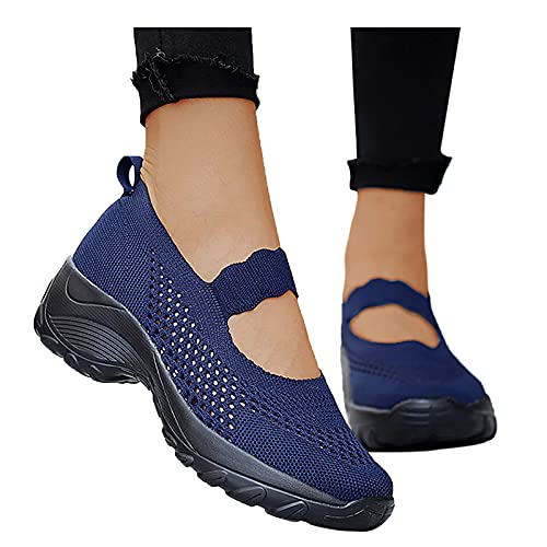 Fannyfuny Barfussschuhe Damen Sommer Air Cushion Diabetiker Schuhe Weiss Hoch Trainingsschuhe Cushion Wasserdicht Flach Plateau Shoes Mesh Atmungsaktiv Bequeme Leistungsstarke Wmshoes Sneakers Schuhe von Fannyfuny