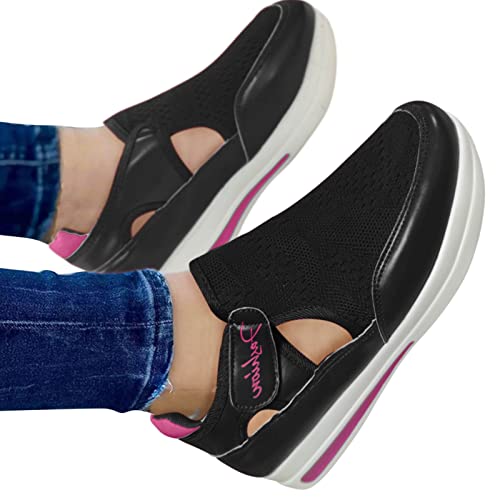 Fannyfuny Barfussschuhe Damen Sommer Air Cushion Diabetiker Schuhe Weiss Hoch Trainingsschuhe Cushion Wasserdicht Flach Plateau Shoes Mesh Atmungsaktiv Bequeme Leistungsstarke Wmshoes Sneakers Schuhe von Fannyfuny