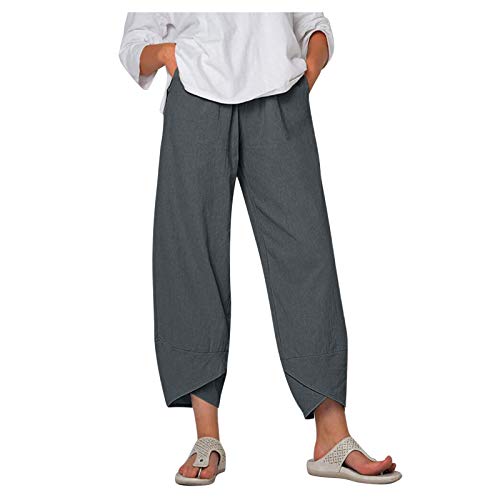 Fannyfuny Capri Hosen Damen 7/8 Sommerhosen Y2k Hosen Sommer Hosen mit Taschen Elegant Festlich Stoffhose Teenager Y2K Weites Bein Track Pants Schlaghose Sport Jogginghose Streatwear mit Taschen von Fannyfuny