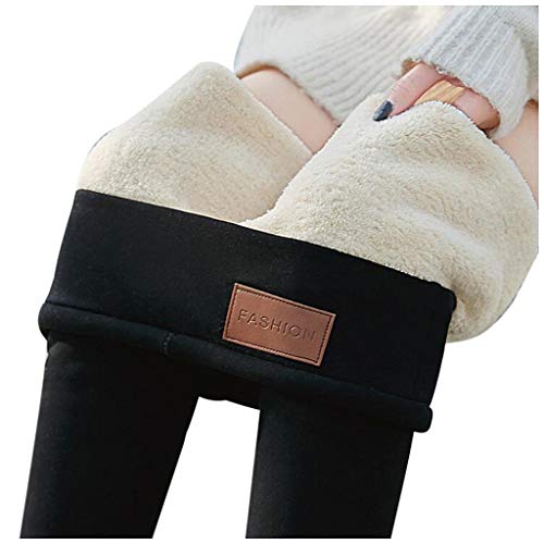 Fannyfuny Damen Super Dicke Extra Dicke Lamm Kaschmir Leggings Damenhose Winter Plus Samtdicke All-in-One Hose Mit Hoher Taille Warme Hose Baumwollhose (S-5XL) von Fannyfuny