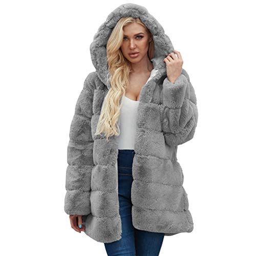 Fannyfuny Damen Winter Kunstpelz Hoodie Warm Faux Pelz Mantel Jacke Frauen Casual Bequem Warm Pelzweste Pelzjacke Pelzmantel Herbst Winter Winterjacke Kapuzenpullover Kapuzenparka Oberteile S-XXXL von Fannyfuny
