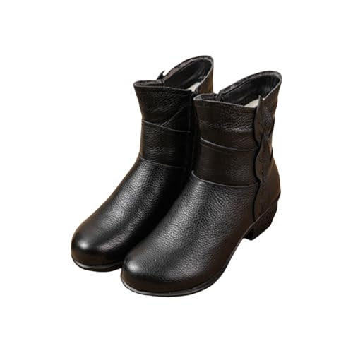 Fannyfuny Damen Winterstiefel Gefüttert Gemütliche Snow Winterboots Gefüttert Winterschuhe Gummistiefel Chelsea Boots Wasserdicht Flock Stiefeletten Plüsch Boots Outdoor Schuhe Chukka Boots von Fannyfuny