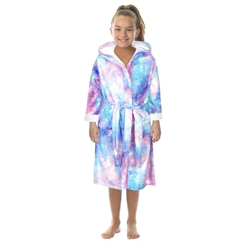 Fannyfuny Flanell Bademantel für Kinder - Fleece Morgenmantel mit Kapuze Gürtel - Kinderbademantel für Jungen und Mädchen 04-12 Jahre von Fannyfuny