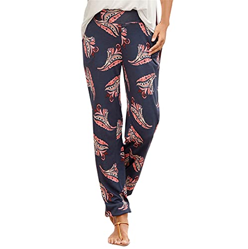 Fannyfuny Haremshose Damen Sommer Damen Pant Lange Schlupfhose Boho Strandhose Leicht Freizeithose Loose Sommerhose Frauen Hose mit Taschen Straight Bein Hose Sommerhose Stoffhose Jogginghose Yogahose von Fannyfuny