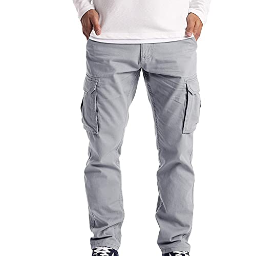 Fannyfuny Herren Cargohose mit Taschen Outdoor Cargo Hose Männer Sommer Unifarben Hose Combat Tactical Hose mit vielen Taschen Ranger Hose Arbeitshose Frachthose Men Pants Herrenhose Teen Jungen von Fannyfuny