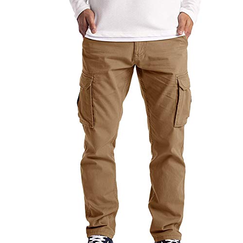 Fannyfuny Herren Cargohose mit Taschen Outdoor Cargo Hose Männer Sommer Unifarben Hose Combat Tactical Hose mit vielen Taschen Ranger Hose Arbeitshose Frachthose Men Pants Herrenhose Teen Jungen von Fannyfuny