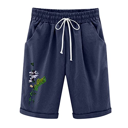 Fannyfuny Luftige Sommerhose Damen Sommerhose Schlaghose Lange Leinen Hose Jogginghose Palazzo Hose Sommerhose Hippie Hose Atmungsaktiv Strandhose 7/8 Lang Weites Bein Hosen von Fannyfuny