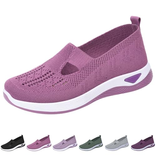 Fannyfuny Orthopädische Schuhe Damen,Weite H Walkingschuhe Vermascht Sneaker Sommer Atmungsaktiv Memory Schaum Krankenschwester Sportschuhe Sommerschuhe Bequeme Outdoor Turnschuhe Damen Laufschuhe von Fannyfuny