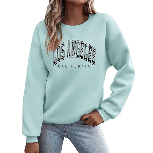 Fannyfuny Pullover Damen Sweatshirt Briefe Drucken Langarm Rundhals Pulli Herbst Winter Frauen Buchstaben Druck Locker Casual Oberteil Sport Streetwear Sweatshirts ohne Kapuze Bluse Tops von Fannyfuny