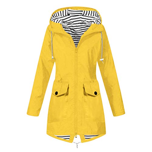 Fannyfuny Regenjacke Damen Regenjacke Windjacke Kapuzenjacke mit Taschen Faltbar Fahrradjacke Windbreaker mit Kapuze Kapuzenpullover Atmungsaktiv für Sport Outdoor von Fannyfuny