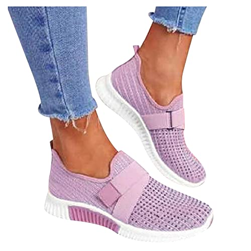 Fannyfuny Schuhe Damen Sneaker Fitnessschuhe Jogging Loafers Flache Schlüpfen Schuhe Sportschuhe Wanderschuhe Freizeitschuhe Leicht Mesh Laufschuhe Damen Luftpolster Sportschuhe von Fannyfuny