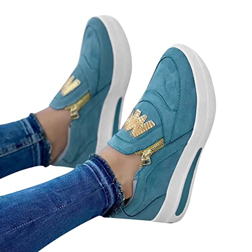 Sneaker Plateau Damen Sicherheitsschuhe Stahlkappenschuhe Mesh Schutzschuhe Sportschuhe Walking Shoes Straßenschuhe Plate Schuhe für Gehen Laufen Joggen Sports von Fannyfuny