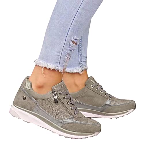 Fannyfuny Sneakers Mit Keilabsatz Damen Wedges Keilabsatz Schuhe Joggingschuhe Plateau Schutzschuhe Große Größe Breite Schuhe Weiche Schuhe Für Sport Trekking Workout von Fannyfuny