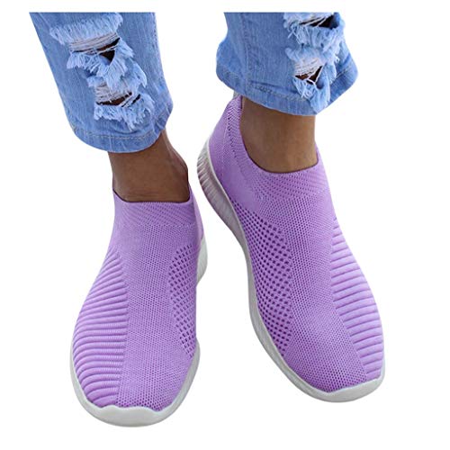 Fannyfuny Sockenschuhe Damen Plateau Slip On Schuhe Mit Luftkissen Täglichen Mode Schuhe Elegante Schuhe Trekkingschuhe Freizeit Leichte Cushion Für Walking Sport Trekking von Fannyfuny