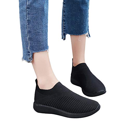 Fannyfuny Sommer Schuhe Für Damen Plateau Slip On Schuhe Mit Luftkissen Lässige Slip On Walkingschuhe Sportschuhe Halbschuhe Plate Schuhe Freizeit Leichte Cushion Für Walking Sport Trekking von Fannyfuny