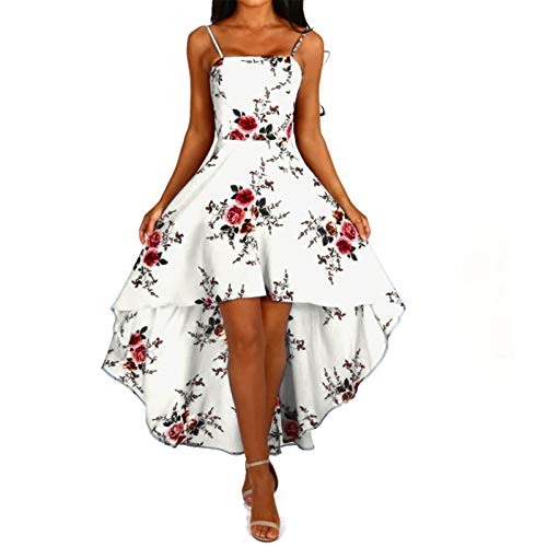 Fannyfuny Sommerkleid Damen Elegant Hochzeit ärmellos Schulterfrei Rockabilly Kleid Cocktail Abendkleider Vokuhila Schwingen Brautjungfernkleider von Fannyfuny