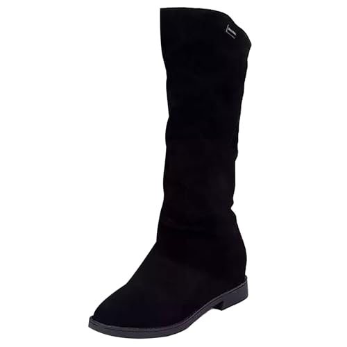 Fannyfuny Stiefel Damen Winter, Langschaftstiefel Damen Hohe Stiefel Warme Schneestiefel Schuhe Winterschuhe Reitstiefel Niedrige mit Absatz Beiläufige Langschaft Kniehohe Lange Boots Stiefel Schuhe von Fannyfuny
