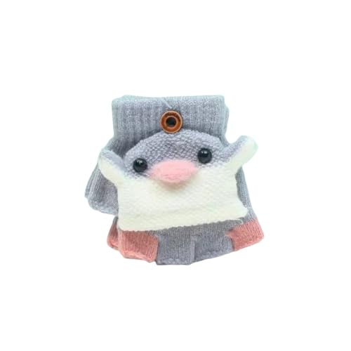 Fannyfuny Strickhandschuhe Kinder Handschuhe Junge Mädchen Halbfinger Fäustlinge Flip-Top Winterhandschuhe mit Plüschfutter Herbst Winter Fingerhandschuhe Kinderhandschuhe Weiche Warme für 1-3 Jahre von Fannyfuny