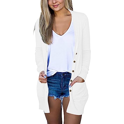Fannyfuny Strickjacke Damen Lang Strickjacke Damen Sommer Cardigan Kurz-Strickcardigan Langarm Strickmantel Einfarbig Damenjacken Herbst üBergangsjacke Leicht GroßE GrößEn Sommerjacke Fannyfuny Strickjacke Damen Lang Strickjacke Damen Sommer Cardigan Kurz-Strickcardigan Langarm Strickmantel Einfarbig Damenjacken Herbst üBergangsjacke Leicht GroßE GrößEn Sommerjacke von Fannyfuny