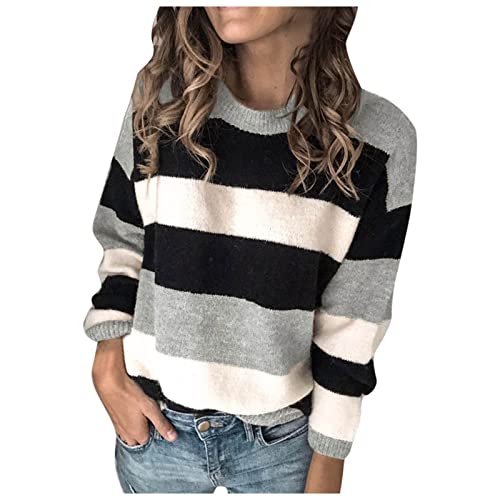 Fannyfuny Teddy Pullover Damen Casual Lose Pulli Pulli mit Stehkragen Grobstrickpullover Sweatshirt Winter Lang Rollkragen Strickpullover Longsleeve Tops Oversize Rollkragenpullover Strickpullover von Fannyfuny