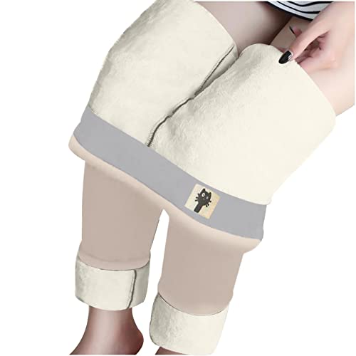 Fannyfuny Thermoleggins Für Damen Gefüttert Plüsch Freizeithose Leggins mit Innenfleece Strumpfhose Winterleggings Fleece Leggings Dicke Kompressionsleggings Thermo Freizeithose Leggings Hosen von Fannyfuny