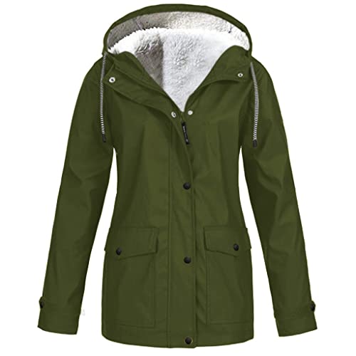 Fannyfuny Wachsjacke Damen Outdoor Jacke Outdoorjacke Winddicht Regenmantel Damen Jacke mit Verstellbarer Kapuze Regencape Fahrrad Damen Winddichte Jacke atmungsaktiv winddicht Jacke für Outdoor von Fannyfuny