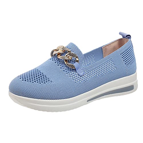 Fannyfuny Wanderschuhe Damen Weite H Walkingschuhe Fitnessstudio Sportschuhe Halbschuhe rutschfest Orthopädische Shock Absorbing Turnschuhe Atmungsaktiv Barfußschuhe Einfarbig Flache Joggingschuhe von Fannyfuny