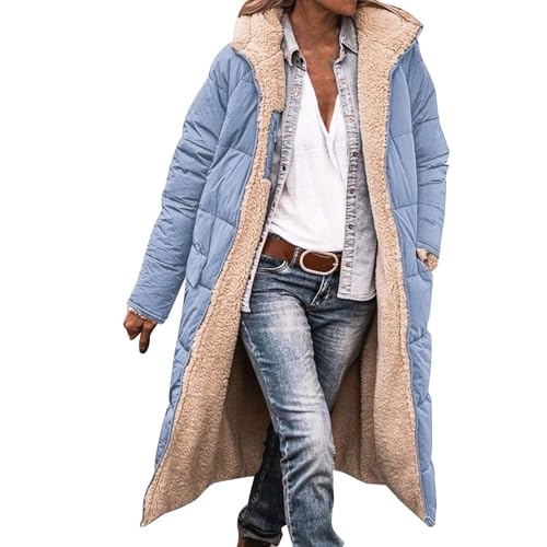 Fannyfuny Wintermäntel Damen Lang, Damen Warm Wintermäntel Reversibel Fleece Lang Pufferjacken mit Kapuze Reißverschluss Steppmantel Frauen Oberbekleidung Winter Warm Outdoorjacke Steppjacke Fannyfuny Wintermäntel Damen Lang, Damen Warm Wintermäntel Reversibel Fleece Lang Pufferjacken mit Kapuze Reißverschluss Steppmantel Frauen Oberbekleidung Winter Warm Outdoorjacke Steppjacke von Fannyfuny