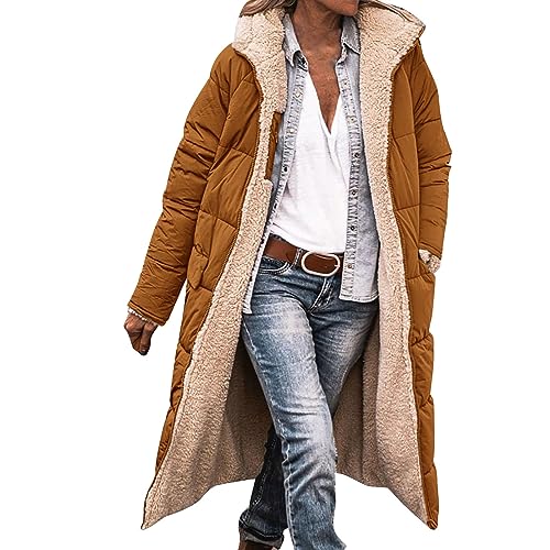 Fannyfuny Wintermäntel Damen Lang, Damen Warm Wintermäntel Reversibel Fleece Lang Pufferjacken mit Kapuze Reißverschluss Steppmantel Frauen Oberbekleidung Winter Warm Outdoorjacke Steppjacke Fannyfuny Wintermäntel Damen Lang, Damen Warm Wintermäntel Reversibel Fleece Lang Pufferjacken mit Kapuze Reißverschluss Steppmantel Frauen Oberbekleidung Winter Warm Outdoorjacke Steppjacke von Fannyfuny