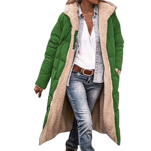 Fannyfuny Wintermäntel Damen Lang, Damen Warm Wintermäntel Reversibel Fleece Lang Pufferjacken mit Kapuze Reißverschluss Steppmantel Frauen Oberbekleidung Winter Warm Outdoorjacke Steppjacke Fannyfuny Wintermäntel Damen Lang, Damen Warm Wintermäntel Reversibel Fleece Lang Pufferjacken mit Kapuze Reißverschluss Steppmantel Frauen Oberbekleidung Winter Warm Outdoorjacke Steppjacke von Fannyfuny