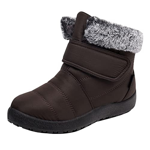 Fannyfuny Winterstiefel Damen Winterschuhe Wasserdicht Warm Plush Gefütterte Schneestiefel Stiefeletten Winter Outdoors Rutschfeste Stiefel Boots Gefüttert Kurzschaft Schlupfstiefel Boots Flach 184 von Fannyfuny